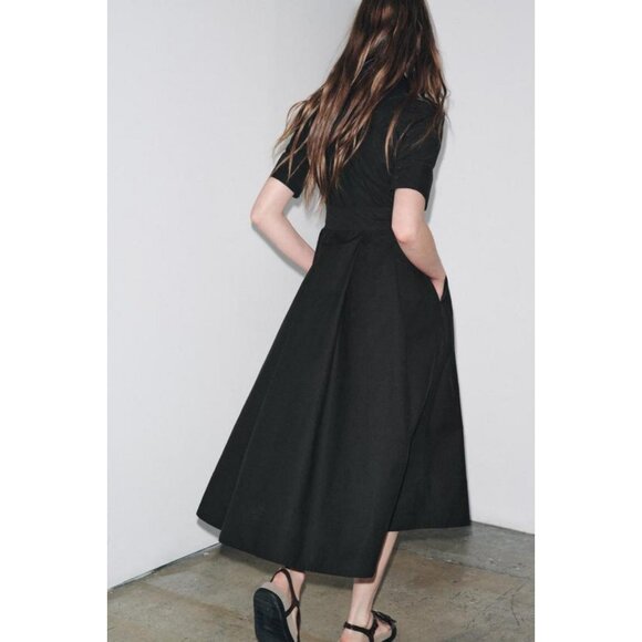 ZARA ZW COLLECTION POPLIN MIDI DRESS - Picture 3 of 7